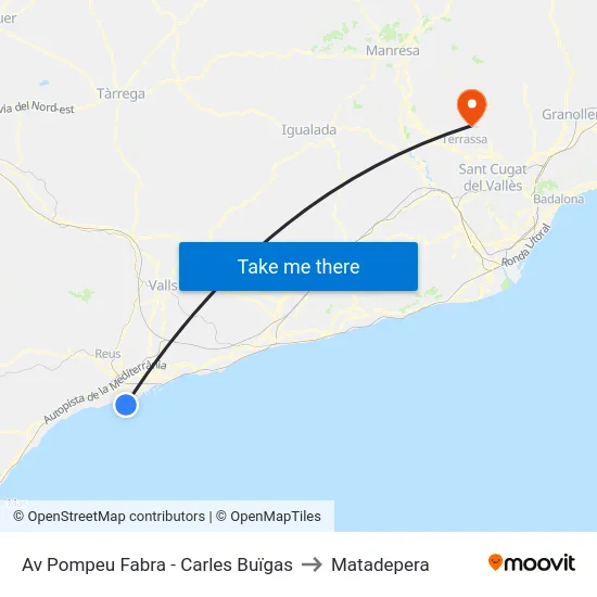 Av Pompeu Fabra - Carles Buïgas to Matadepera map