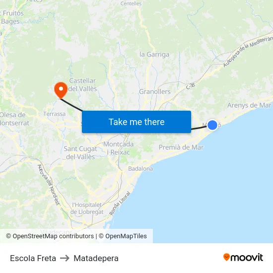 Escola Freta to Matadepera map