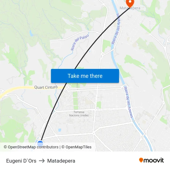 Eugeni D`Ors to Matadepera map