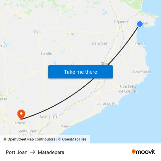 Port Joan to Matadepera map