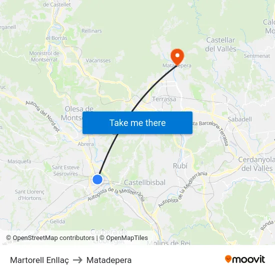 Martorell Enllaç to Matadepera map