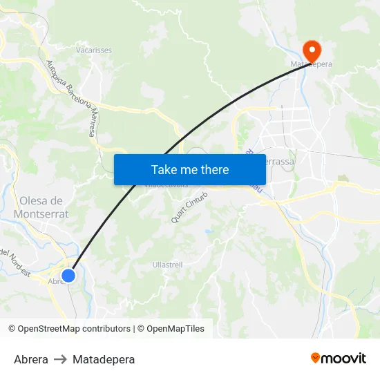 Abrera to Matadepera map