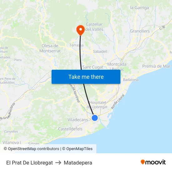 El Prat De Llobregat to Matadepera map