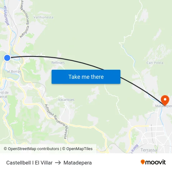 Castellbell I El Villar to Matadepera map