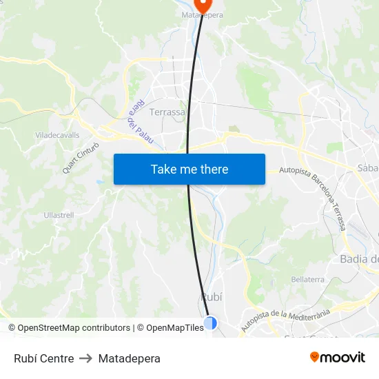 Rubí Centre to Matadepera map