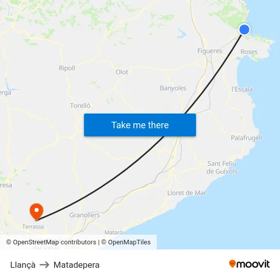Llançà to Matadepera map