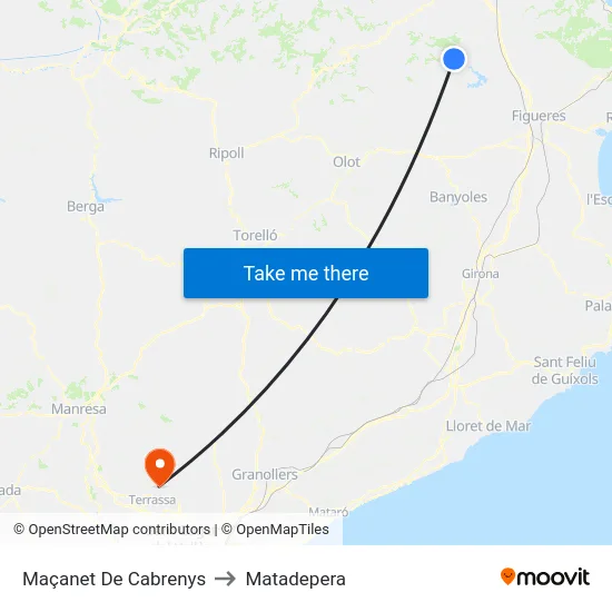 Maçanet De Cabrenys to Matadepera map