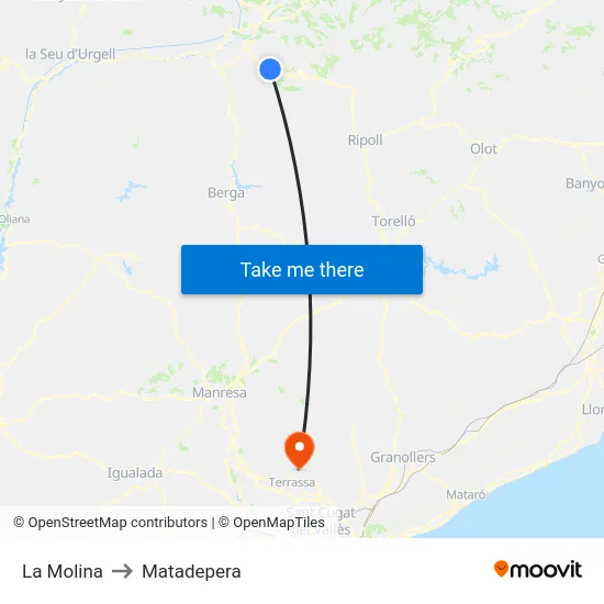 La Molina to Matadepera map
