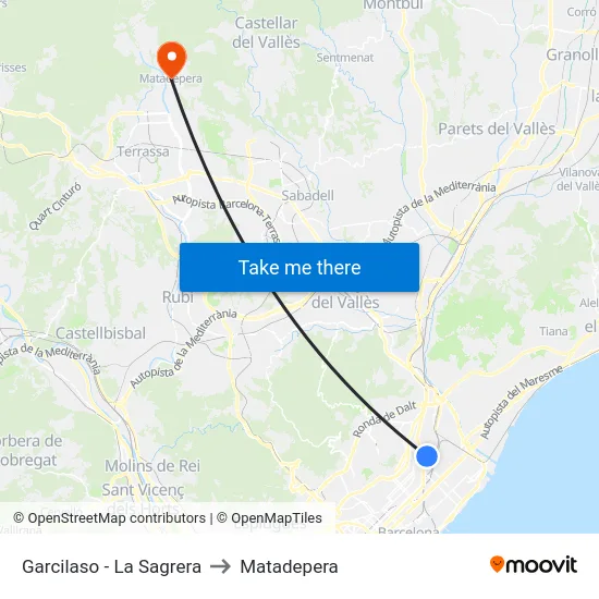Garcilaso - La Sagrera to Matadepera map