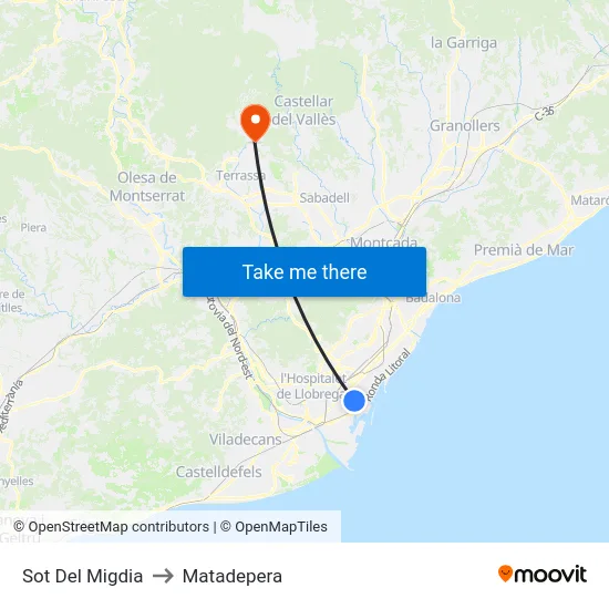 Sot Del Migdia to Matadepera map