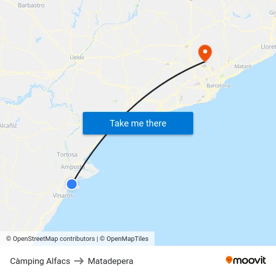 Càmping Alfacs to Matadepera map
