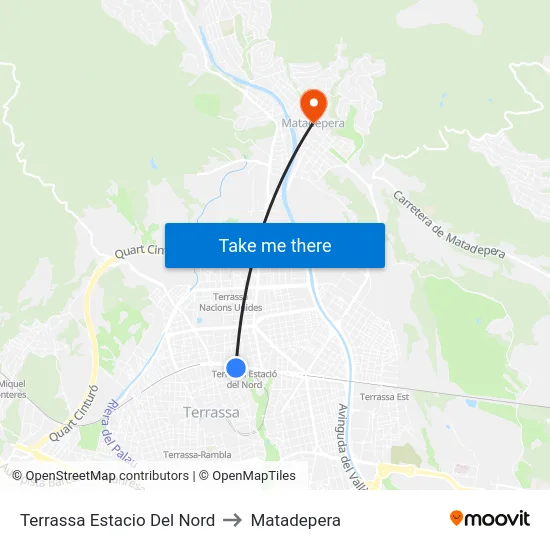 Terrassa Estacio Del Nord to Matadepera map