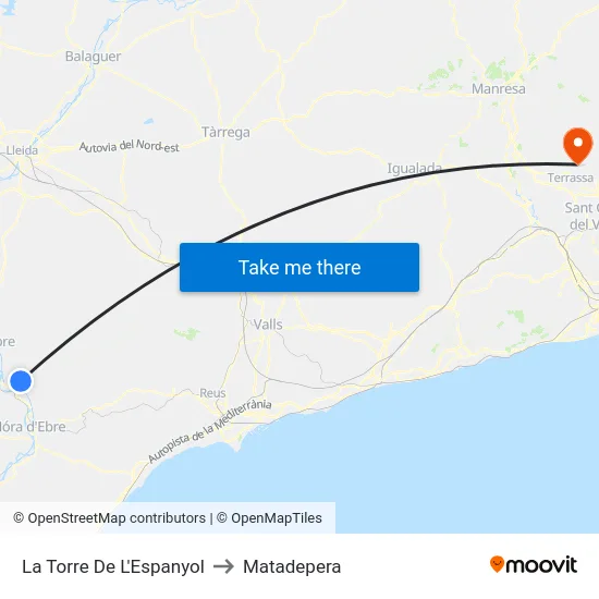 La Torre De L'Espanyol to Matadepera map