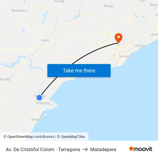 Av. De Cristòfol Colom - Tarragona to Matadepera map