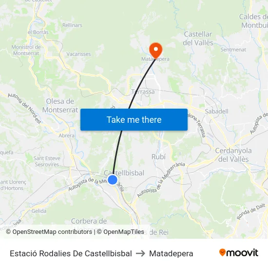 Estació Rodalies De Castellbisbal to Matadepera map