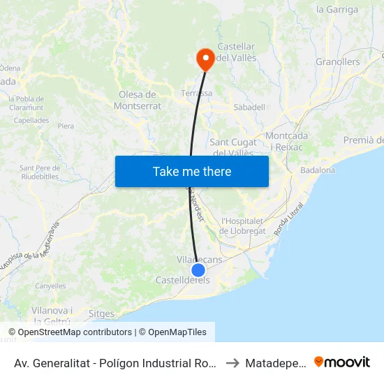 Av. Generalitat - Polígon Industrial Roca to Matadepera map