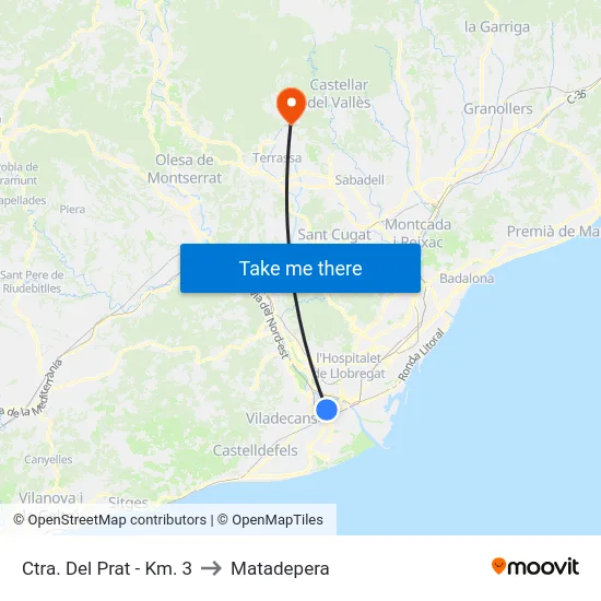 Ctra. Del Prat - Km. 3 to Matadepera map
