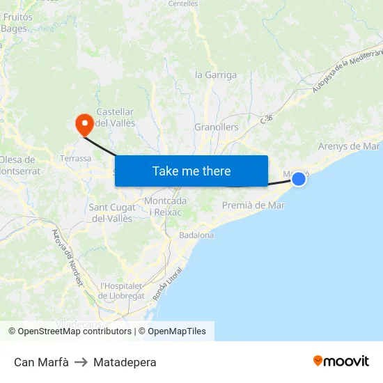 Can Marfà to Matadepera map