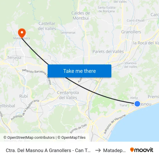 Ctra. Del Masnou A Granollers - Can Torras to Matadepera map