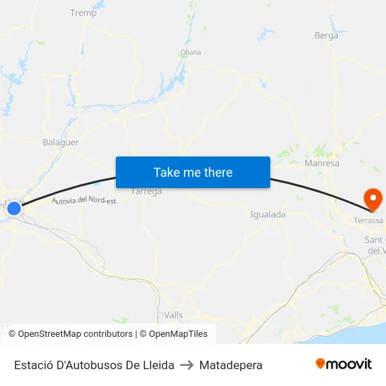 Estació D'Autobusos De Lleida to Matadepera map