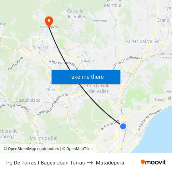 Pg De Torras I Bages-Joan Torras to Matadepera map