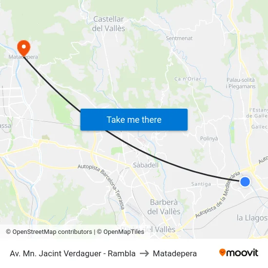 Av. Mn. Jacint Verdaguer - Rambla to Matadepera map