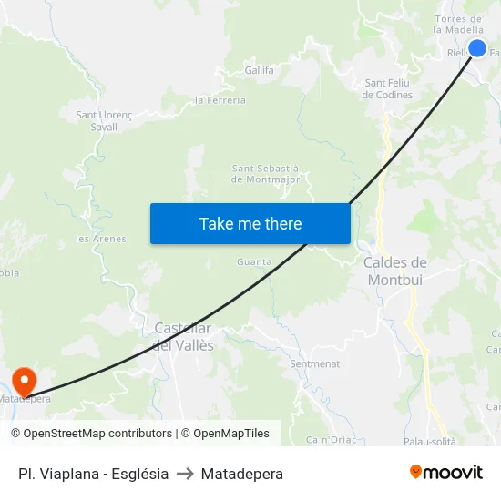 Pl. Viaplana - Església to Matadepera map