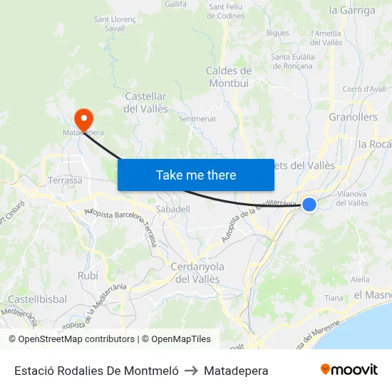 Estació Rodalies De Montmeló to Matadepera map