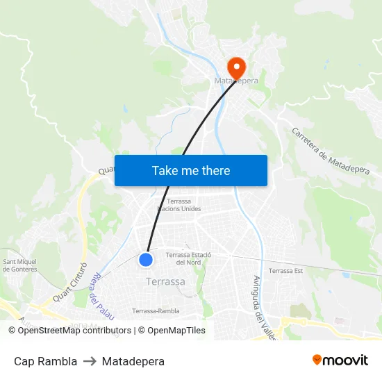 Cap Rambla to Matadepera map