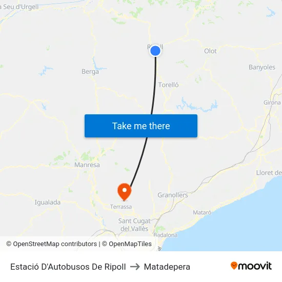 Estació D'Autobusos De Ripoll to Matadepera map