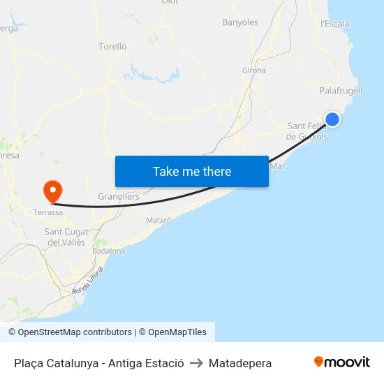 Plaça Catalunya - Antiga Estació to Matadepera map