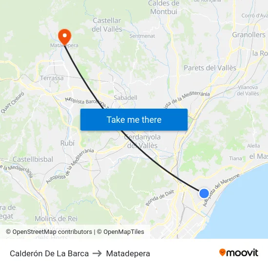 Calderón De La Barca to Matadepera map