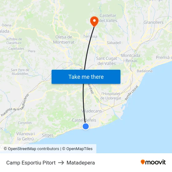 Camp Esportiu Pitort to Matadepera map