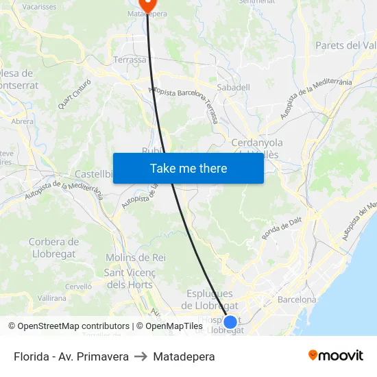 Florida - Av. Primavera to Matadepera map