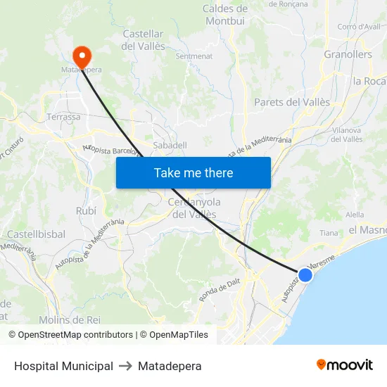 Hospital Municipal to Matadepera map