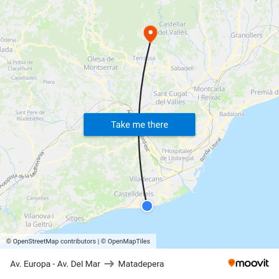 Av. Europa - Av. Del Mar to Matadepera map
