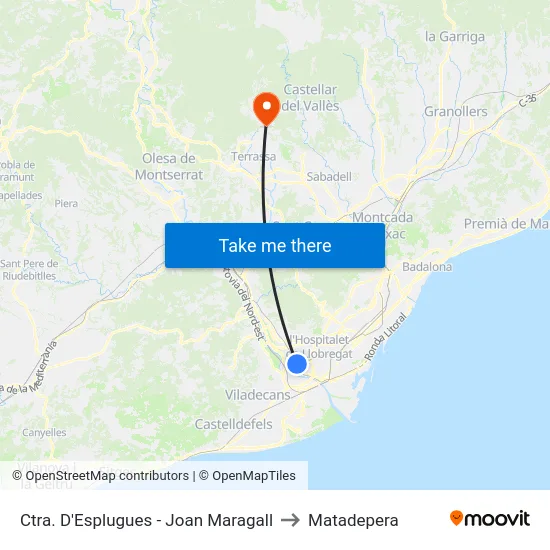 Ctra. D'Esplugues - Joan Maragall to Matadepera map