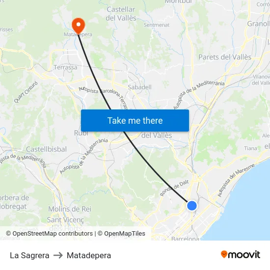 La Sagrera to Matadepera map