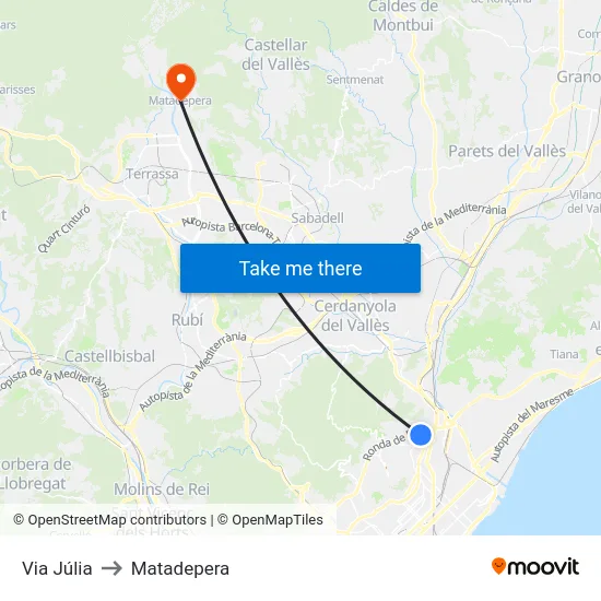 Via Júlia to Matadepera map