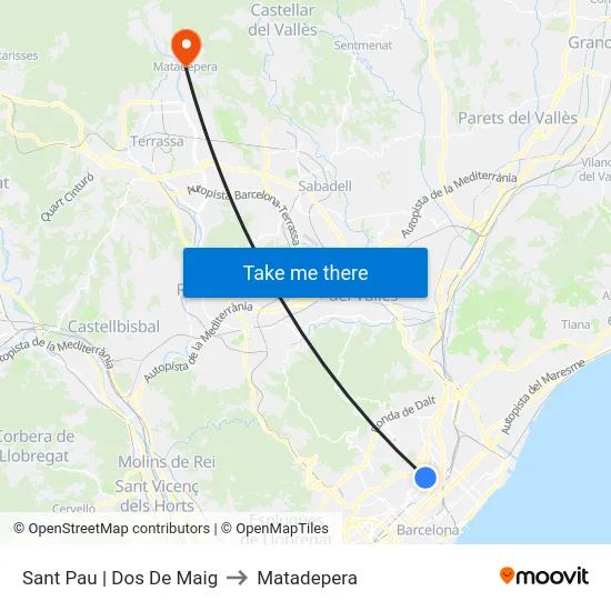 Sant Pau | Dos De Maig to Matadepera map