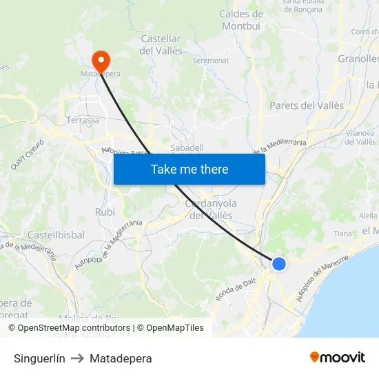 Singuerlín to Matadepera map