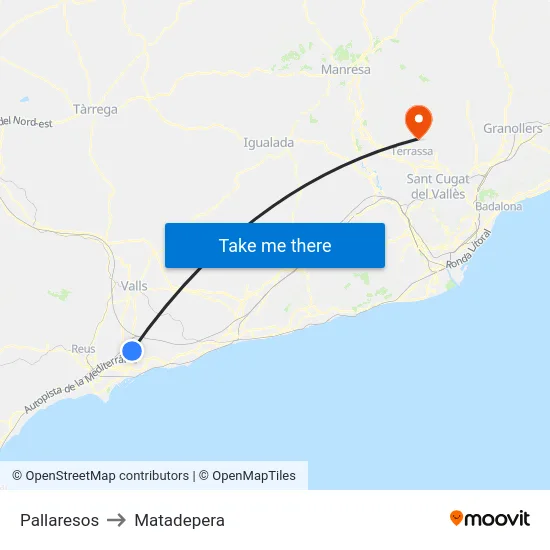 Pallaresos to Matadepera map