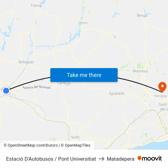 Estaciò D'Autobusos / Pont Universitiat to Matadepera map