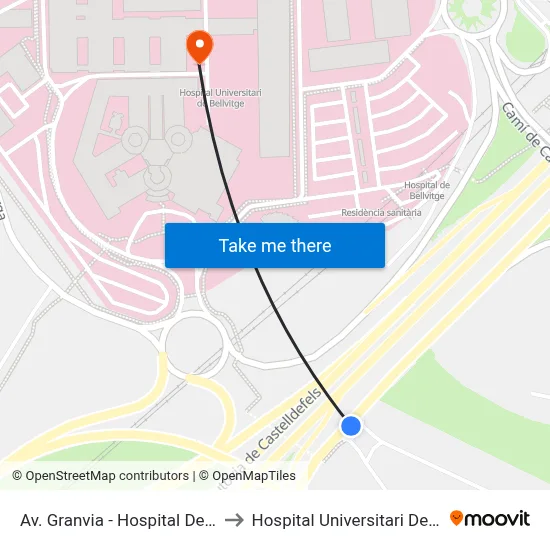 Av. Granvia - Hospital De Bellvitge to Hospital Universitari De Bellvitge map