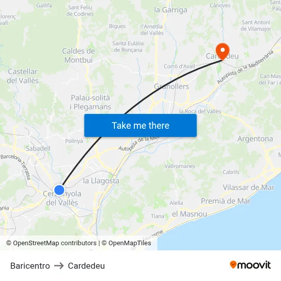 Baricentro to Cardedeu map