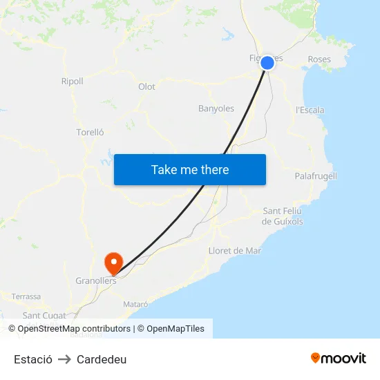 Estació to Cardedeu map