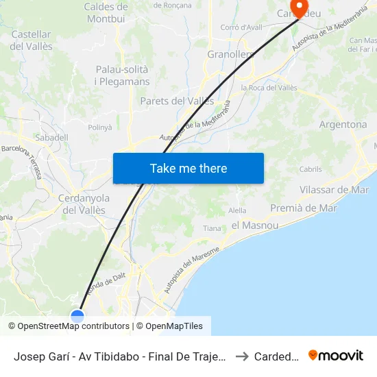 Josep Garí - Av Tibidabo - Final De Trajecte to Cardedeu map