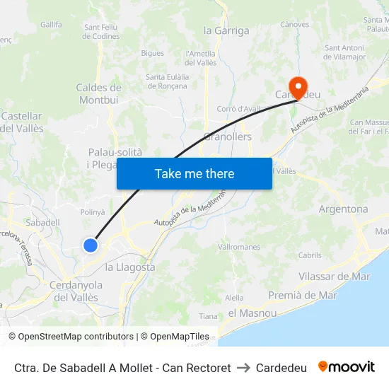 Ctra. De Sabadell A Mollet - Can Rectoret to Cardedeu map