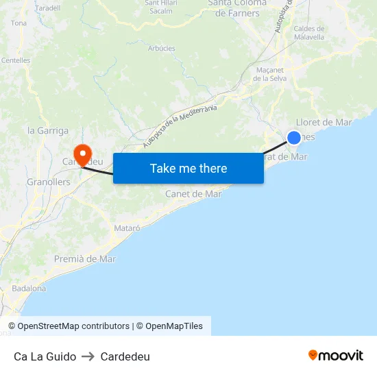 Ca La Guido to Cardedeu map