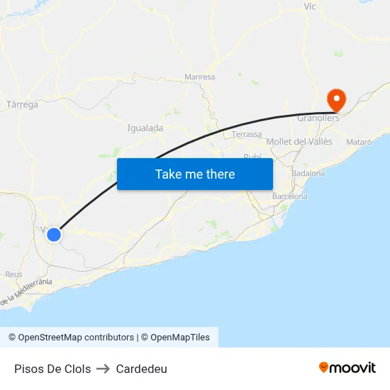 Pisos De Clols to Cardedeu map